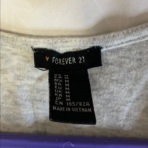 FOREVER21 light grey marl 3/4 cropped top - Picture 3 of 3